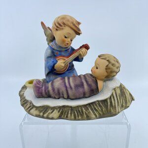 vintage goebel hummel "lullaby" figurine angel serenading baby german porcelain